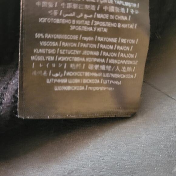 Guess Black Long Sleeve V-Neck Knot Front Sweater - Small - Picture 7 of 7